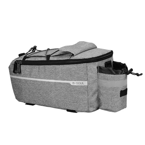 Image of Eidoct 10L Waterproof Bicycle Rear Pannier Bag with Shoulder Strap for Bike Rack - Reflective Commuter Bag (Grey)
