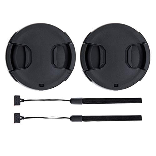 Image of 2-Pack 55mm Front Lens Cap Cover with Deluxe Cap Keeper for Nikon D3500 D3400 D5600 D7500 with Kit Lens AF-P 18-55mm for Sony A7 A7II A7III A7IV with Kit Lens FE 28-70mm & More 55mm Threaded Lenses