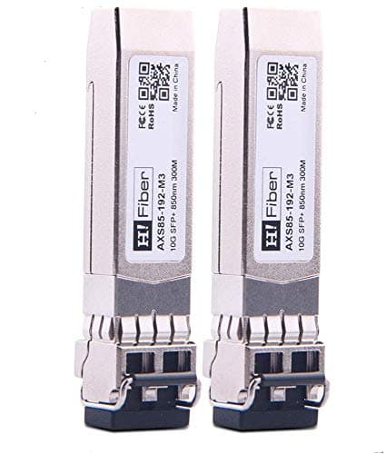 Image of 【2Pack】 H!Fiber.com 10G SFP+ SR Module, 10G/S SFP+ Multimode Transceiver(300m, 850nm), 10Gbase SFP+ SR LC Module for HP J9150A