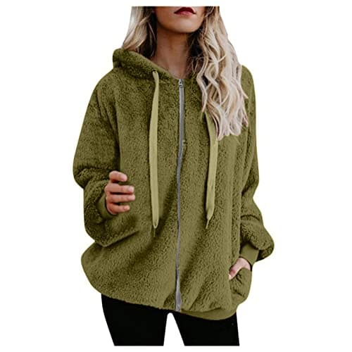 Image of Lxitoler Jumpers Fluffy Jumpers Women Womens Zip Collar Sweatshirt Women Fleece Jacket Zip up oodie Women Fleece Coats for Women UK Fleece Cardigans for Women Women Sweatshirt Women