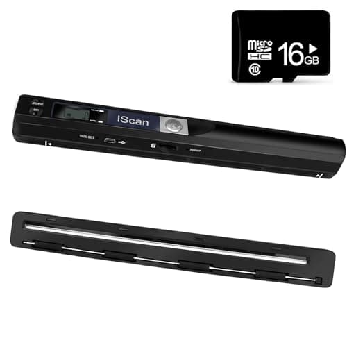 Image of Portable Document Scanner, 900DPI Hand Held USB Image Scanner A4 Colour Photo Mobile Scanner Handy Scan (JPG/PDF Format, High Speed USB 2.0, Micro Need SD/TF Card But Not Included)