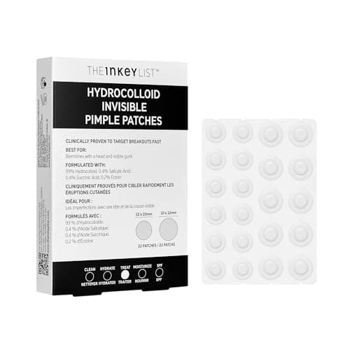 Image of The INKEY list Hydrocolloid Invisible Pimple Patches (Pack of 22), Spot Patches Contains Salicylic Acid, Day/Night Anti Acne Patches, Vegan & Cruelty Free, Suitable For All Skin Types