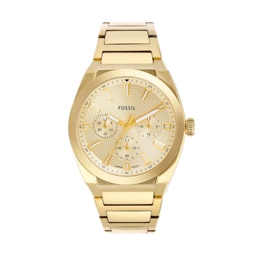 Image of Fossil Everett Men's 44 MM Gold-Tone Stainless Steel Watch, FS6119
