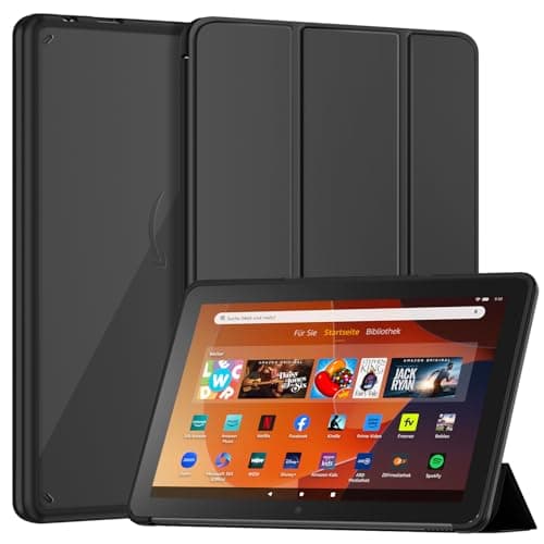 Image of Mansiruyi 10.1inch Tablet Case for Adults, Not for iPad Sony 10.1 inch Tablets, Slim Light Trifold Stand Smart PU Cover with Auto Sleep/Wake -Deep Black