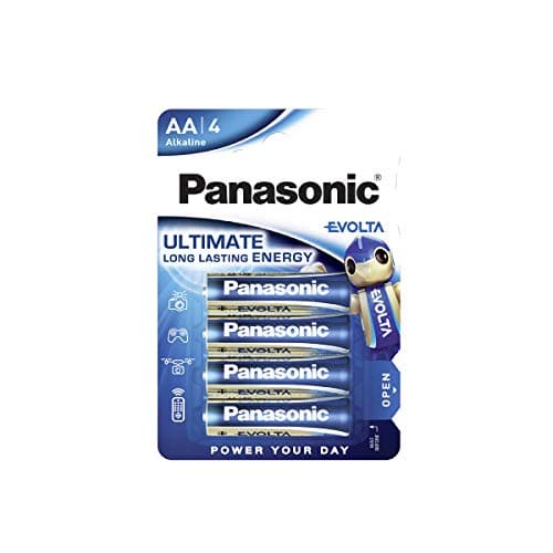 Image of Panasonic EVOLTA AA batteries, pack of 4 alkaline batteries, AA Mignon LR6, 1.5 V, premium batteries for toys, robots and torches