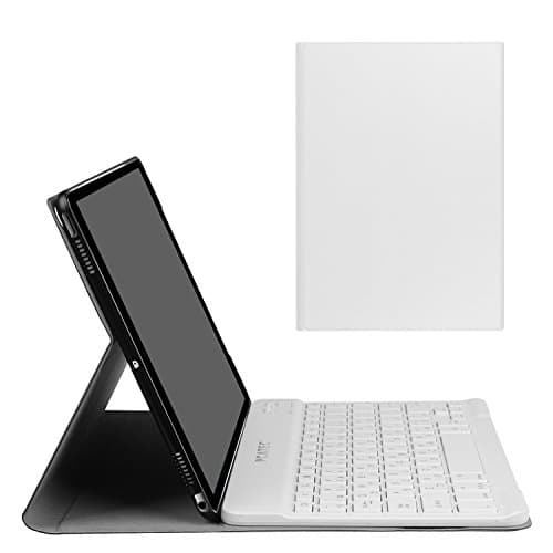 Image of iPad Pro10.5 Keyboard Case, Ultra-Slim Removable Wireless Bluetooth Keyboard Keyboard PU Folding Leather Folio Keyboard Cover For Apple iPad Pro10.5 / A1701, A1709 (For iPad Pro10.5, White)