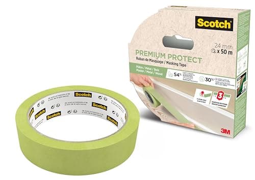 Image of ScotchBlue Multi-Surface Premium Protect Masking Tape - 1 Roll, 24 mm x 50 m - Scotch Adhesive Painters Tape, For Painting and Decorating, Indoor & Outdoor, Sticks Well, 70% PEFC