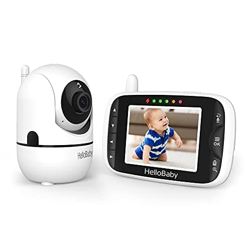 Image of HelloBaby Baby Monitor,Upgrade Baby Monitor with Camera and Night Vision,No Wifi,355°/120° Remote Pan Tilt Camera 2x Zoom, ECO Mode,2-way talk,Up to 1000ft,Temperature