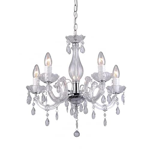 Image of Zumaline Magnolia Multi Arm Chandelier, Transparent, 5X E14