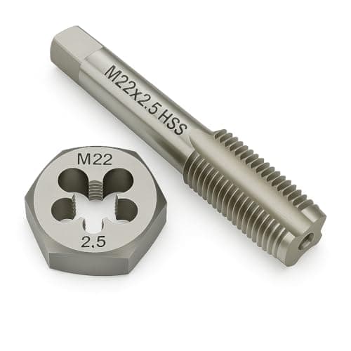 Image of M22x2.5 Metric Tap and Die Set Right Hand HSS Tap & GCr15 Hex Die for Metal Thread Repair