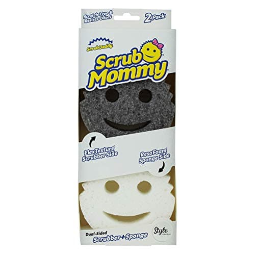 Image of Scrub Daddy Scrub Mommy Cleaning Sponges - Dual Sided Non Scratch Sponge Scourers, Smiley Kitchen Sponges for Dishwashing & Bathroom, FlexTexture Dish Scrubber Sponge, Style Twin Pack