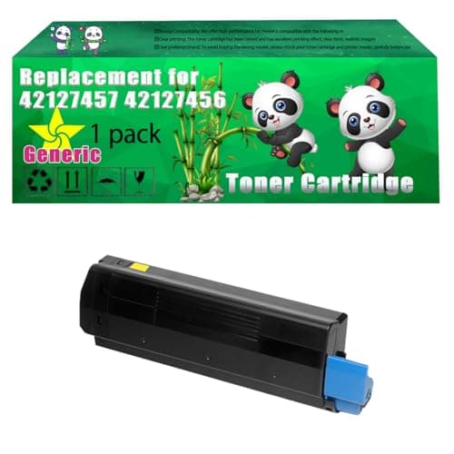 Image of Replacement 42127457 42127456 42127455 42804545 Toner Cartridge Compatible for Okidata OKI C5250 C5450 C5510 C5540 Printers, Up to 6000 Pages, Vivid Colors, Contains Chip (1 Pack Yellow)