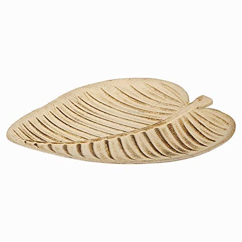 Image of Natural Wooden Decorative Rustic Burnt Look Leaf Design Centerpiece Plates Home Ornament Display (Heart Shaped Leaf)