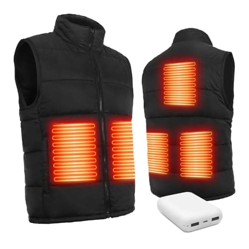 Image of Warm Storm Heated Vest for Men Women, 5 Heating Zones 3 Heat Levels, 10000mAh Battery Included, Water Wind Resistant Lightweight Heated Gilet for Hiking Camping Cycling (77°F-131°F)