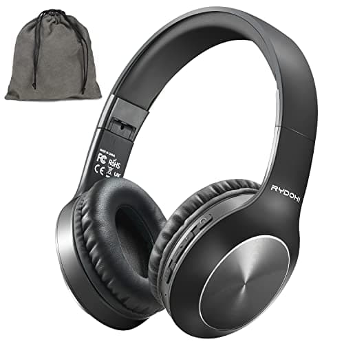 Image of Rydohi Bluetooth Headphones Over Ear, 68H Playtime and 3 EQ Music Modes Wireless Headphones with Microphone/Deep Bass, HiFi Stereo Foldable Lightweight Headset for PC Home Travel Office (BLACK)