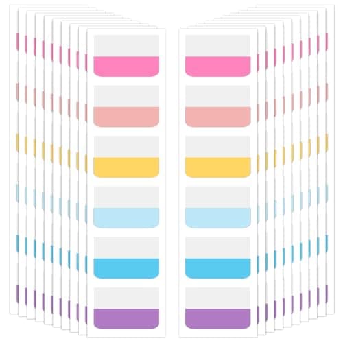 Image of 240 Pcs Sticky Tabs Dividers for Notebooks 1.8 inch Annotation Tab Colored Index Tabs Stick on Writable Repositionable Sticky Page Markers Kit for Pages, Reading Notes, Classify Files(6 Colors)