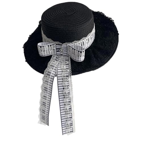 Image of Oxxggkao Paper Straw Sun Hat in Anime Design Wide Brimmed Perfect for Seasides and Picnics Breathable Paper in Design Wide Brimmed Perfect for Seasides and Picnics