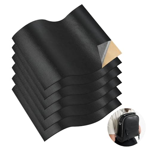 Image of Artificial leather self-adhesive 20 x 30 cm, 6 pieces black leathers repair kit, waterproof artificial leather repair kit, leathers patches self-adhesive for couch, car seat
