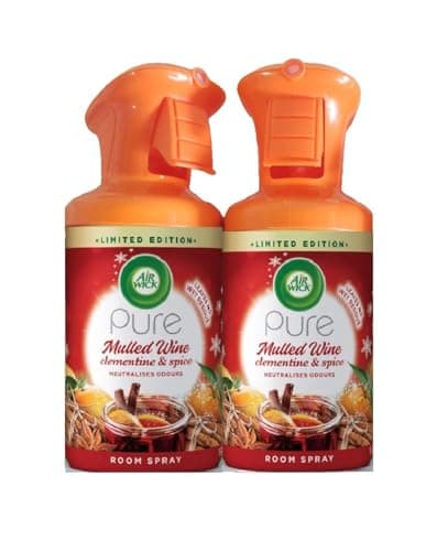 Image of Air Wick Pure Air Freshener Mulled Wine Clementine & Spice Scent Trigger Spray | 250 ml | Pack of 2 (packaging may vary