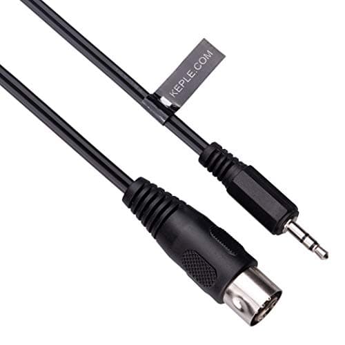 Image of Keple 5-DIN to 3.5mm AUX TRS jack Audio Cable, 5 pin to 3.5mm Stereo Plug compatible with Smartphones, PC notebooks, Amplifiers, HI-FI sound systems, Supports analog sound signal (L/R + mass) 1m