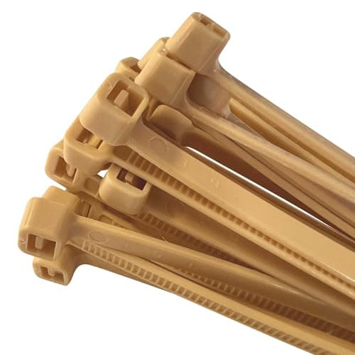 Image of HPER Cable Ties Bamboo Beige I 290 mm x 4.8 mm I Pack of 100 I 15-30% More Traction / Stability I Coloured I Certified Premium Quality