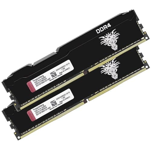 Image of DDR4 3200MHz 32GB Kit (16GBx2) Desktop RAM PC4-25600 UDIMM Non-ECC Unbuffered 1.35V 288 Pin CL16 PC Computer Memory Upgrade Module Support XMP 2.0 Auto Overclocking (Black)