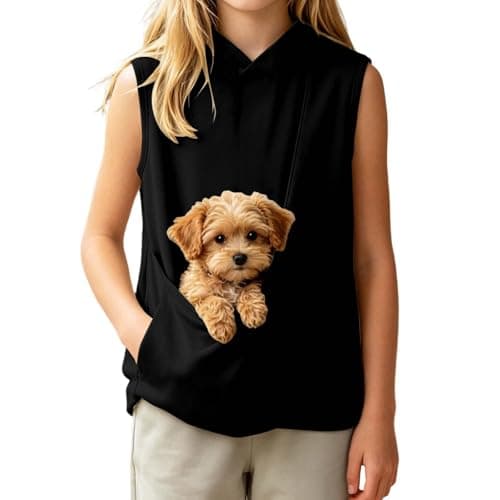 Image of Girls Hoodie with Pocket, Oversized Sweater, Cute Casual Top, Soft Breathable Blend, Comfortable, Stylish, Everyday Casual Loose Fit, Lightweight Sweatshirt, Autumn for Kids, black, 11-12 Jahre