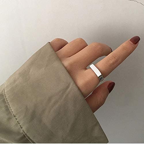 Image of Open Rings Creative Simple Geometric Handmade Ring Engagement Jewelry Gifts for Women Couple