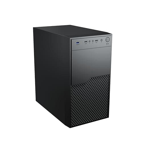 Image of Vida Enterprise Black Office Case, Micro ATX, 12cm Fan, Mesh Front