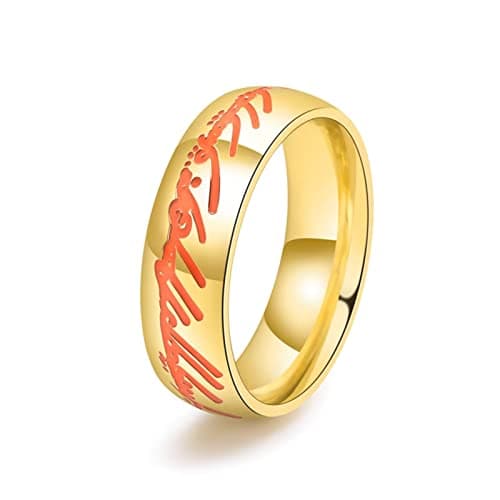 Image of Meilord 6mm Lord Rings for Men and Women Gold Silver Magic Ring Luminous Glow Ring Glowing in The Dark Wedding Band Comfort Fit