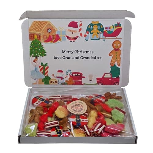 Image of Personalised Christmas sweet box|Kids Xmas sweet hamper|Christmas Sweets– Festive Candy Selection