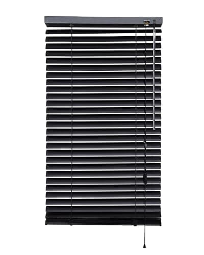 Image of iYueMps Aluminium Venetian Blinds(110cm x 160cm) for Clamping or Dirlling Window Blinds Strong Trimmable Easy Fit 25mm Slat for Home, Office, Bathroom, Bedroom, Living Room, Kitchen-Black