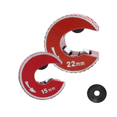 Image of Pipe Cutter Set 15mm and 22mm, Copper Pipe Slice Tube Cutter with Durable Zinc Alloy Body, Compact Pipe Cutting Tool for Plumbing and Heating Pipes