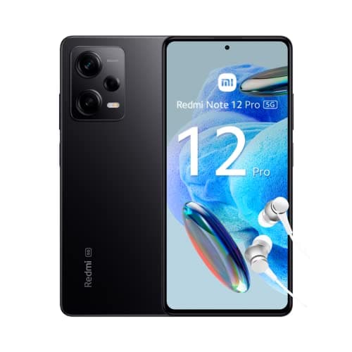 Image of Xiaomi Redmi Note 12 Pro 5G Smartphone, 6+128GB, 6.67 Inch FHD+ Flow AMOLED DotDisplay, 5,000 mAh, 50MP Camera, 67W Turbo Charging, Dual SIM, Midnight Black (UK Version 2 Year Warranty) (Renewed)