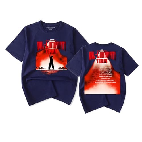 Image of RYSXJLX Diljit Dosanjh T-Shirt Dil-Luminati Tour UK 2024 Women Men Fashion Casual Short Sleeve Tee (S,Navy)