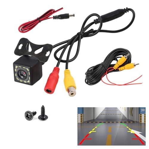 Image of Car Backup Camera Reversing Camera with 12-LED Night Vision, Waterproof Reverse Camera for Car, Wide Angle Rear View Camera with Parking Guide Lines, Easy and Secure Installation