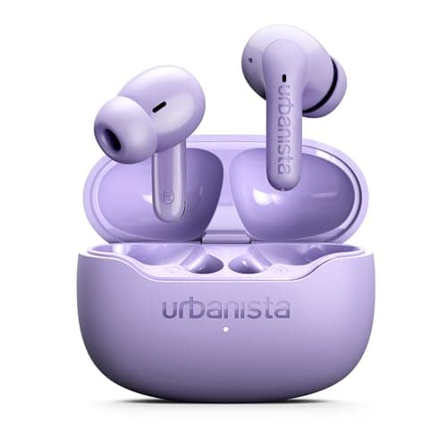 Image of Urbanista Palermo ANC Active Noise Cancelling Earbuds, True Wireless In Ear Headphones, Bluetooth Earphones 6.0, 32hr Playtime, Bluetooth Multipoint with Touch Controls, IPX4 Water Resistant - Purple