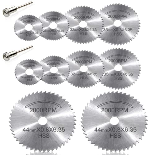 Image of Dremel Cutting Discs for Rotary Tool, 10pcs Diamond Cutting Wheels HSS Disc Drill Blades, Mini Circular Saw Blades for Wood Plastic Metal Cutting