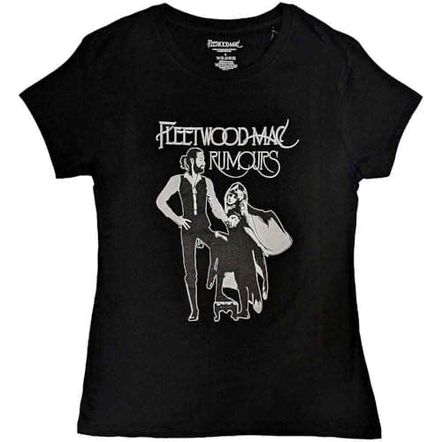 Image of Fleetwood Mac T Shirt Rumours Band Logo Official Womens Skinny Fit Black XXL