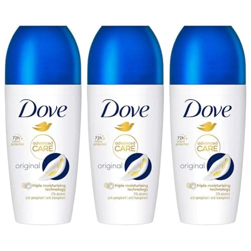 Image of Dove Deodorant Roll On Advance Care Go Fresh Original 72H Odour Protection Anti-Transpirant and Anti-Perspirant for Women with Triple Moisturising Technology, 50ml pack of 3