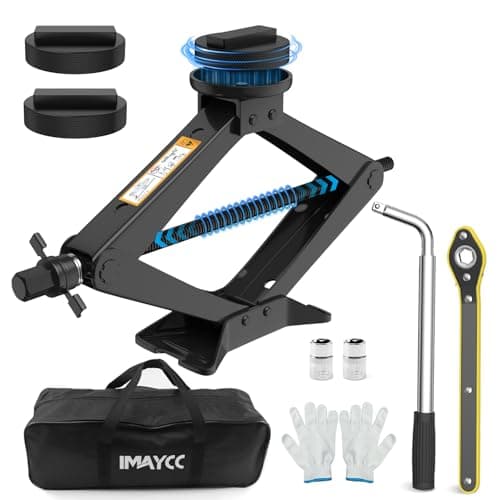 Image of IMAYCC 2.5T Car Jack Kit,Scissor Jack forCar BMW Serie with Jack Rubber Pads,Spare Tire Changing Kit,Portable Tire JackRepair with Lug Wrench,2500KG Car Lifting Jackfor SUV MPV BMW 1/3/5/6/7/Z/X