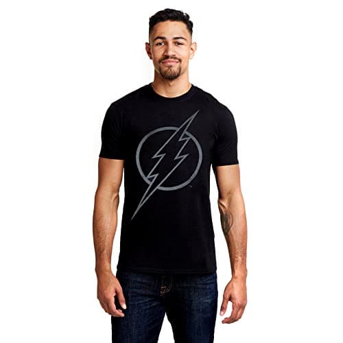 Image of DC Comics Men's Flash Line Logo T-Shirt, Black, Medium