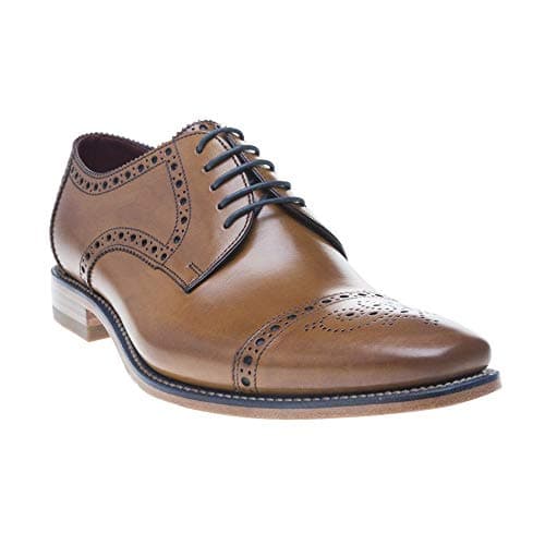 Image of Loake Mens Foley Brogue Shoes Tan 10.5 UK