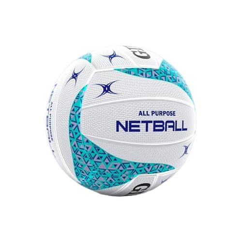 Image of Gilbert APT Training Netball White/blue Size 4