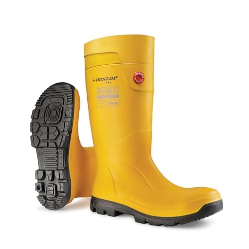 Image of DUNLOP Purofort TerraPRO - Unisex Full Safety Sneaker Fit Waterproof Work Boots, Yellow, Thermal Insulated and Slip-Resistant Wellies with Steel Toecap for Outdoor and Industrial Use - EU43, UK9
