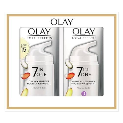Image of Olay Total Effects Anti-Ageing 7in1 Gift Set: Day Cream Moisturiser 37ml, Night Cream Firming Moisturiser 37ml