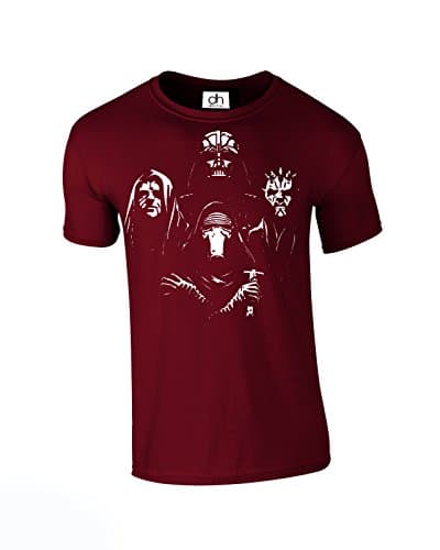 Image of D&H CLOTHING UK Dark Side Star Jedi Vader Darth Inspired Emperors Galaxy T Shirt Unisex Burgundy