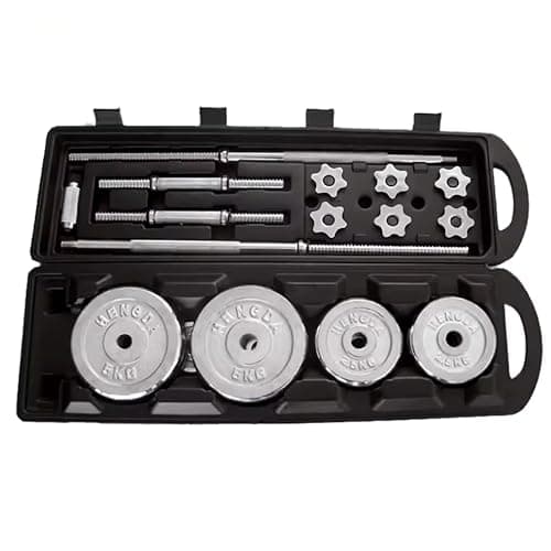 Image of Modern Fitness 50kg Chromed Cast Iron Barbell and Dumbbell Weight Set