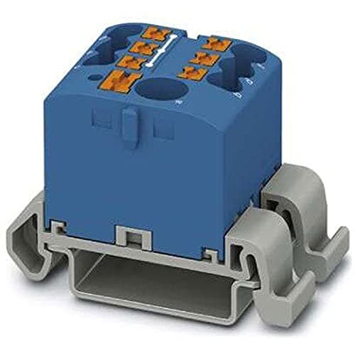 Image of Phoenix Contact PTFIX 6/6X2.3273200-NS35A VT Distribution Block with Vertical Orientation and Integrated Input, 5 V, 690 A, 24 Connectors, Cross Section 0.14 mm²-4 mm², Blue