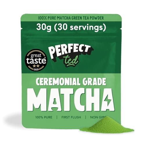 Image of PerfectTed Matcha Powder, Ceremonial Grade Japanese, 30g (30 Servings), Perfect for Lattes & Smoothies | Premium Matcha Fuel | with L-Theanine | Antioxidants | Vegan | Gluten-Free (30g Organic)